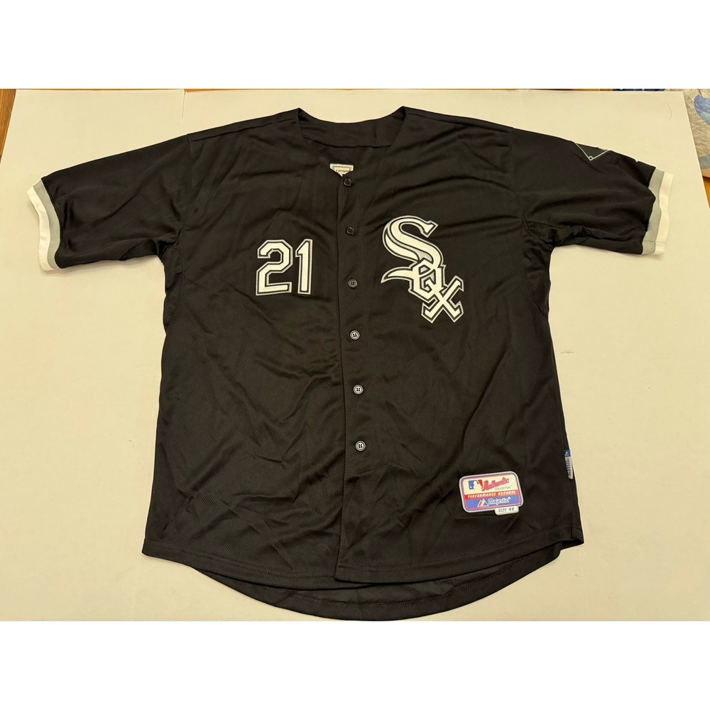 Authentic Chicago White Sox Base Black Alternate Jersey‎ Size 48 #21 Frazier